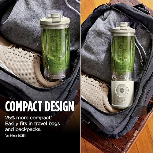 Miniatura 6 de Ninja Blast Max, licuadora portátil + Twist & Go, batido personal, mezcla, trituración de hielo, 3 programas, inalámbrico, recipiente extraíble de