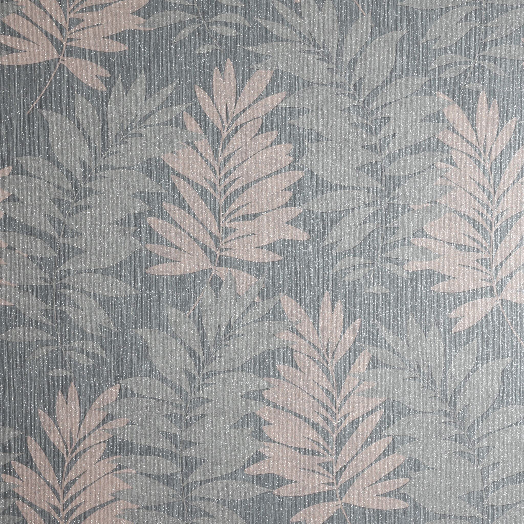 Stardust Palm Pink - Grey Wallpaper - Pink and Grey