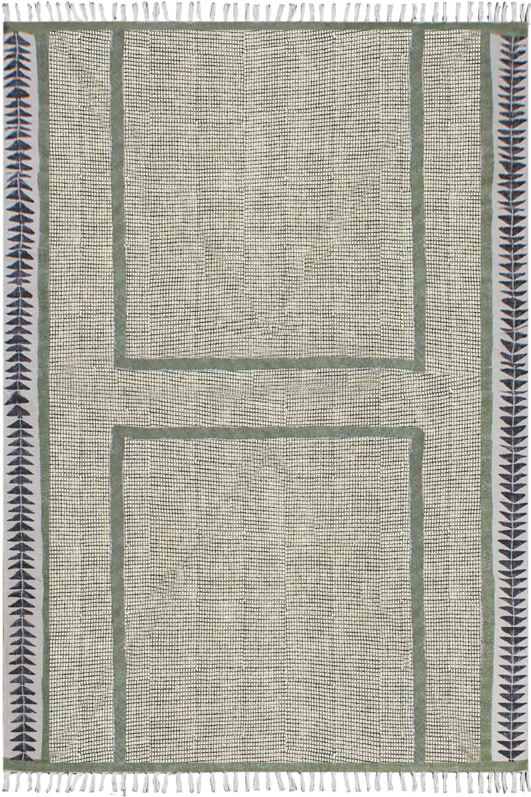 Tapis en coton de style bohème Kilim lavable 122 x 182 cm premium