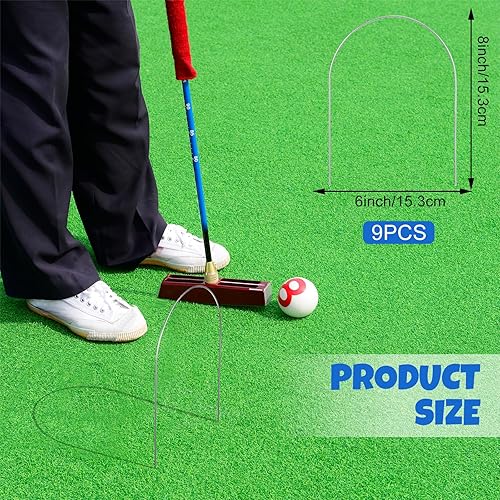 Vista 16 de Deekin Juego de 9 wickets de croquet de repuesto para croquet de metal con revestimiento galvanizado y plástico para patio trasero familiar juego al