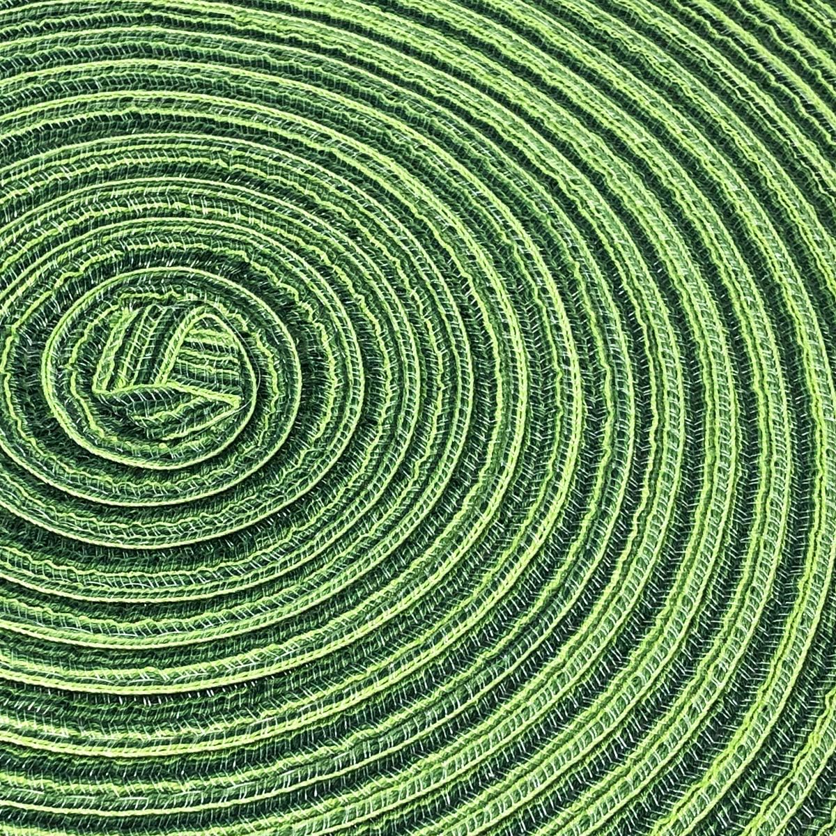allydrew 15" Woven Round Placemats (Set of 6), Green