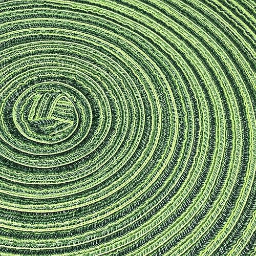 Miniatura 2 de allydrew Manteles individuales redondos tejidos de 15 pulgadas (juego de 6), color verde