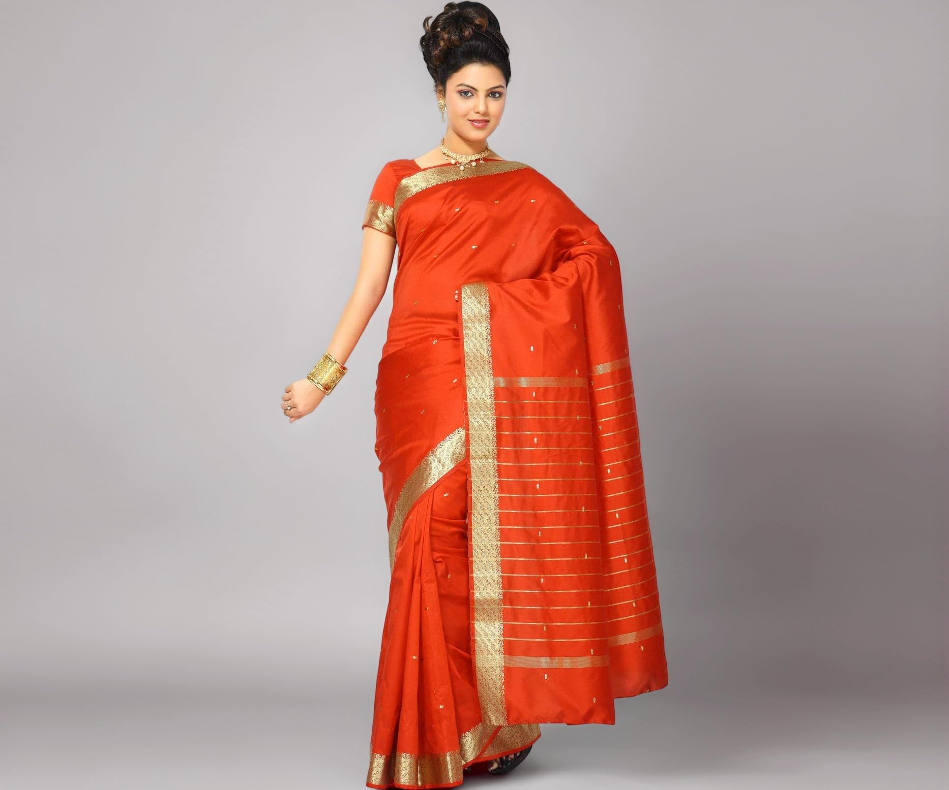 Womens Indian Ethnic Traditional Banarasi Art Silk Saree Sari Wrap Fabric Dress Drape