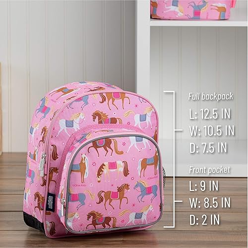 Miniatura 8 de Wildkin Mochila infantil de 12 pulgadas con alfombrilla moderna para siesta (caballos)