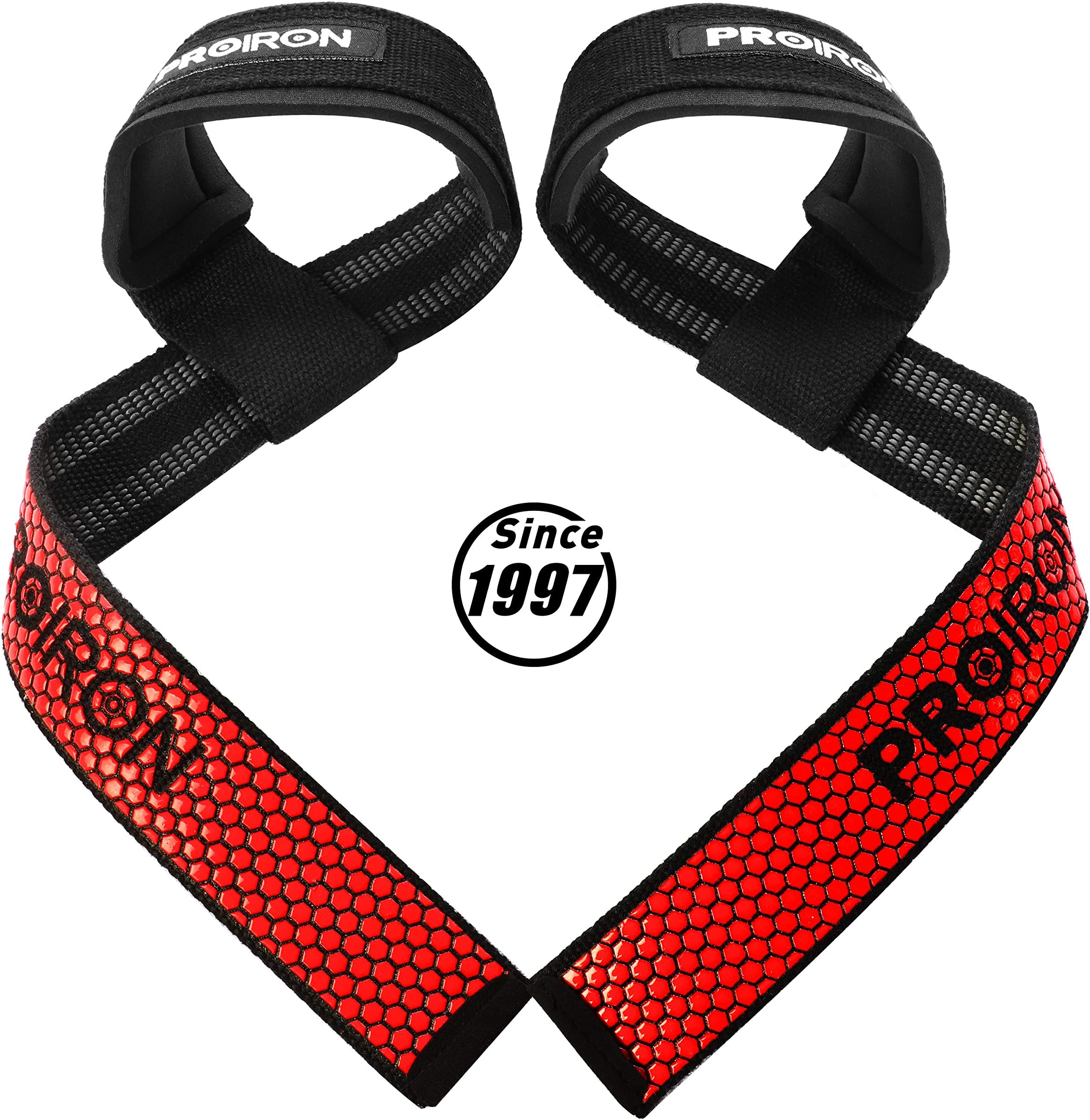 PROIRON Lifting Straps, Padded Cotton Wrist Straps with DoubleFaced