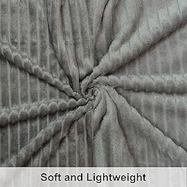 NTBAY Flannel Fuzzy Toddler Blanket, Fluffy Warm and Lightweight Reversible Stripes Design Baby Plush Blanket, 30x40 Inches, Grey