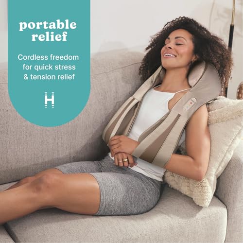 image for HoMedics Shiatsu Deluxe Neck & Shoulder Massager with Heat, 3 Speeds, 