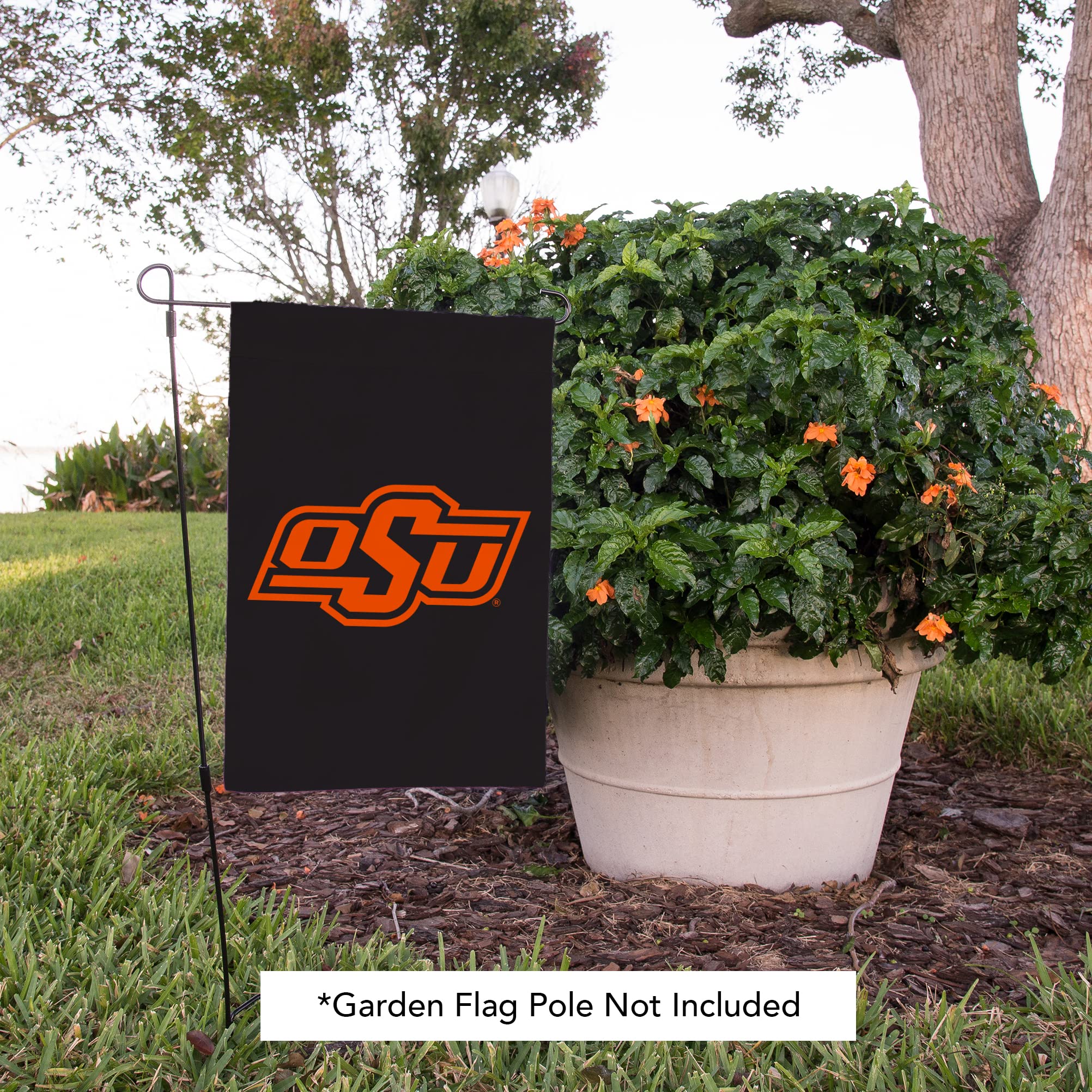 Oklahoma State University Gartenflagge – Doppelseitig, 100% Polyester, Design B, Offiziell Lizenziert