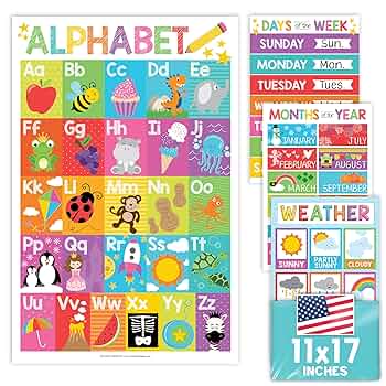 Amazon.co.jp: Hadley Designs 4アルファベット、月、天気、曜日