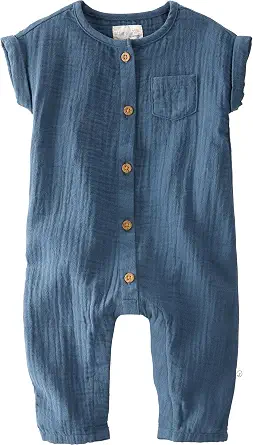 Little Planet by Carter's Unisex Baby Waffle Knit Button-Front Jumpsuit made with Organic Cotton