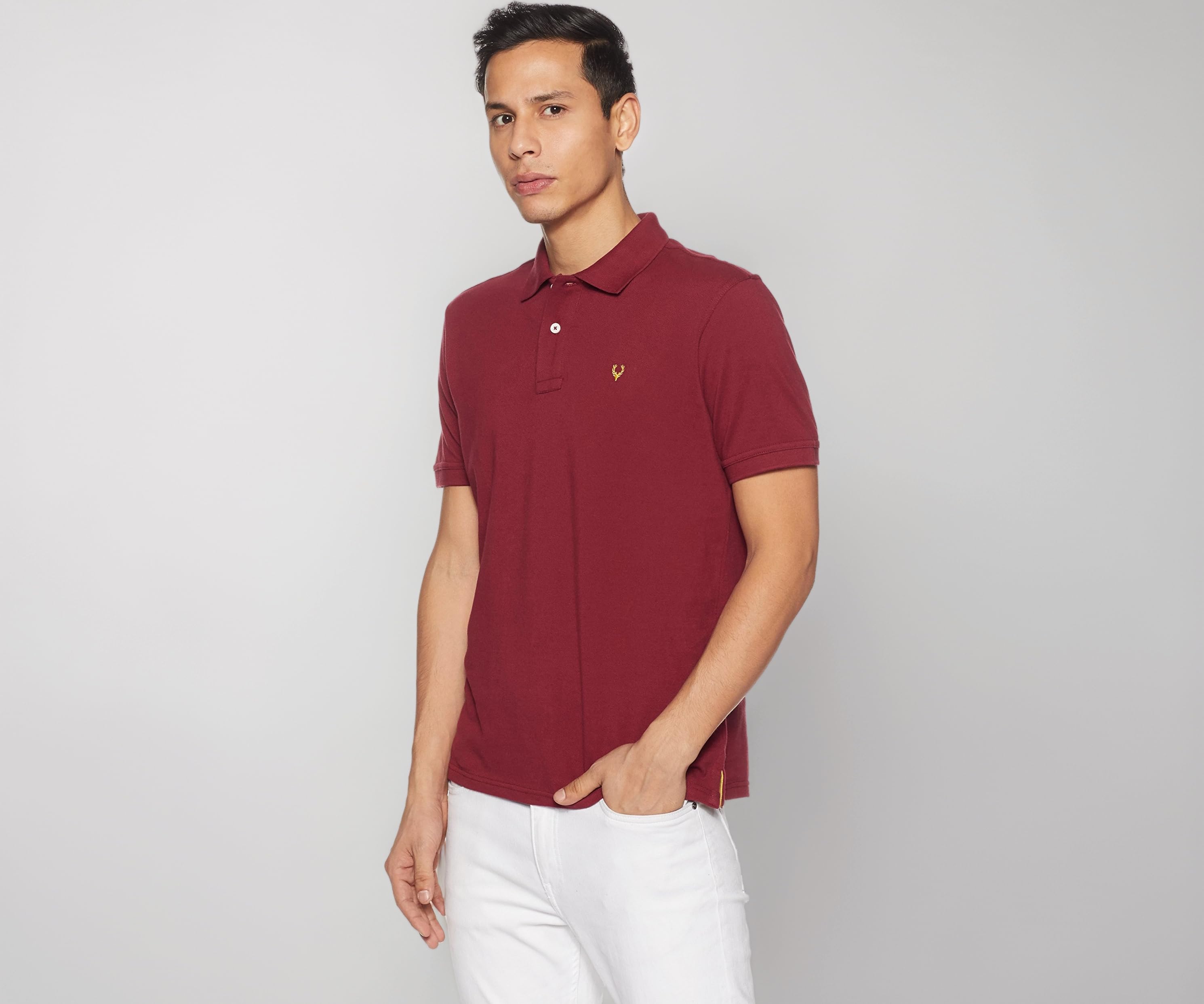 Men’s Polo T‑Shirt | Comfortable Rich Cotton Blend, Band Collar, Regular Fit | Stylish & Premium All Day Wear