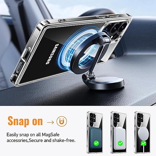 Vista 70 de Oterkin Funda transparente para Samsung Galaxy S24 Ultra, [20 veces antiamarilleamiento] S24 Ultra con 4 bolsas de aire integradas, protección