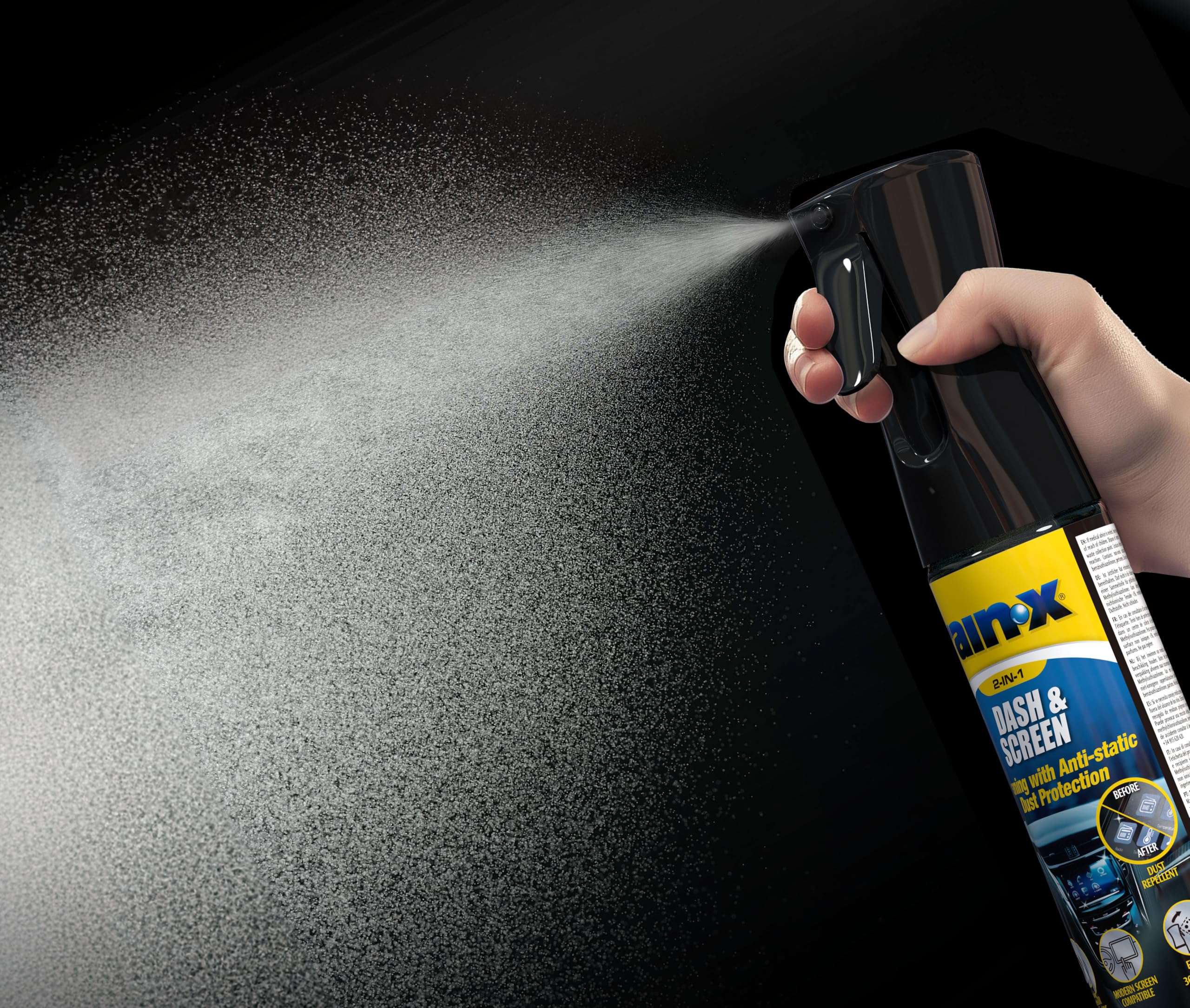 Rain-X Dash & Screen – Streifenfreier Reiniger mit Antistatik-Effekt für Kunststoff & Bildschirme – 300 ml (Packung mit 4)