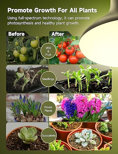Miniatura 3 de UNILAMPRO BR30 - Bombillas de cultivo de plantas, luces de crecimiento de espectro completo para plantas de interior, luz natural de 11 W 4000 K