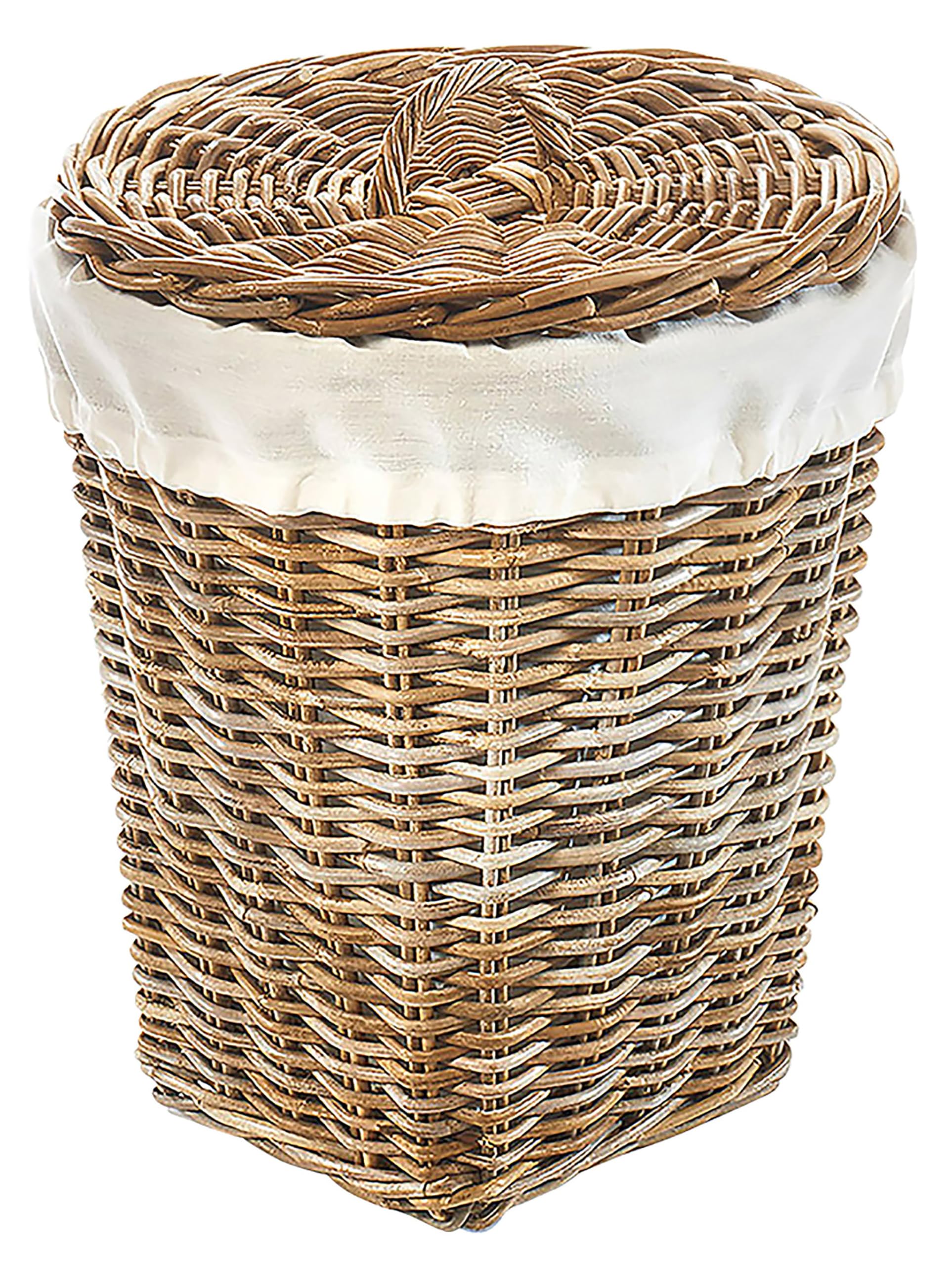 Kobolo Wäschebehälter Wäschetonne Wäschesammler KUBUS - Rattan - grau - 40x40x47 cm