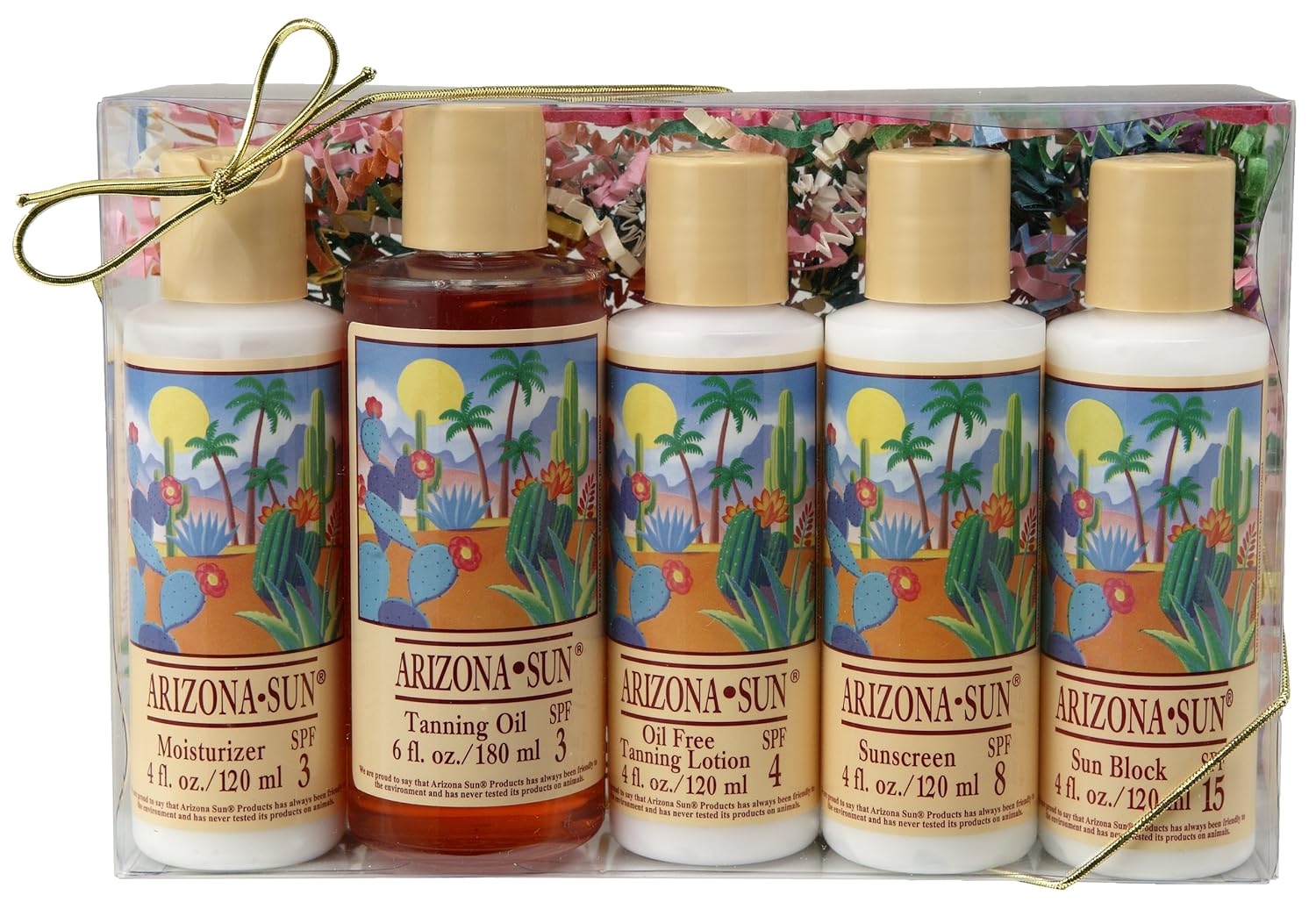 Gift Set – Includes Five - 4 oz. Sun Protection Lotions - Moisturizer - Tanning Oil – SPF 8 - SPF 15 – SPF 30 - Great Gift Idea for Any Occasion - Birthday
