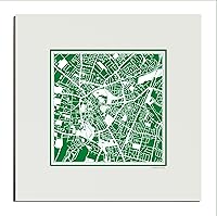 Vista 151 de O3 Design Studio Mapa de corte de papel Madrid negro mate de 20 x 20 pulgadas
