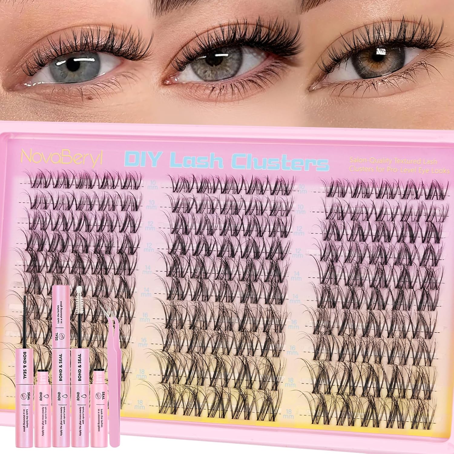 NovaBeryl Spider Lash Clusters Kit - Wispy Eyelash Extensions