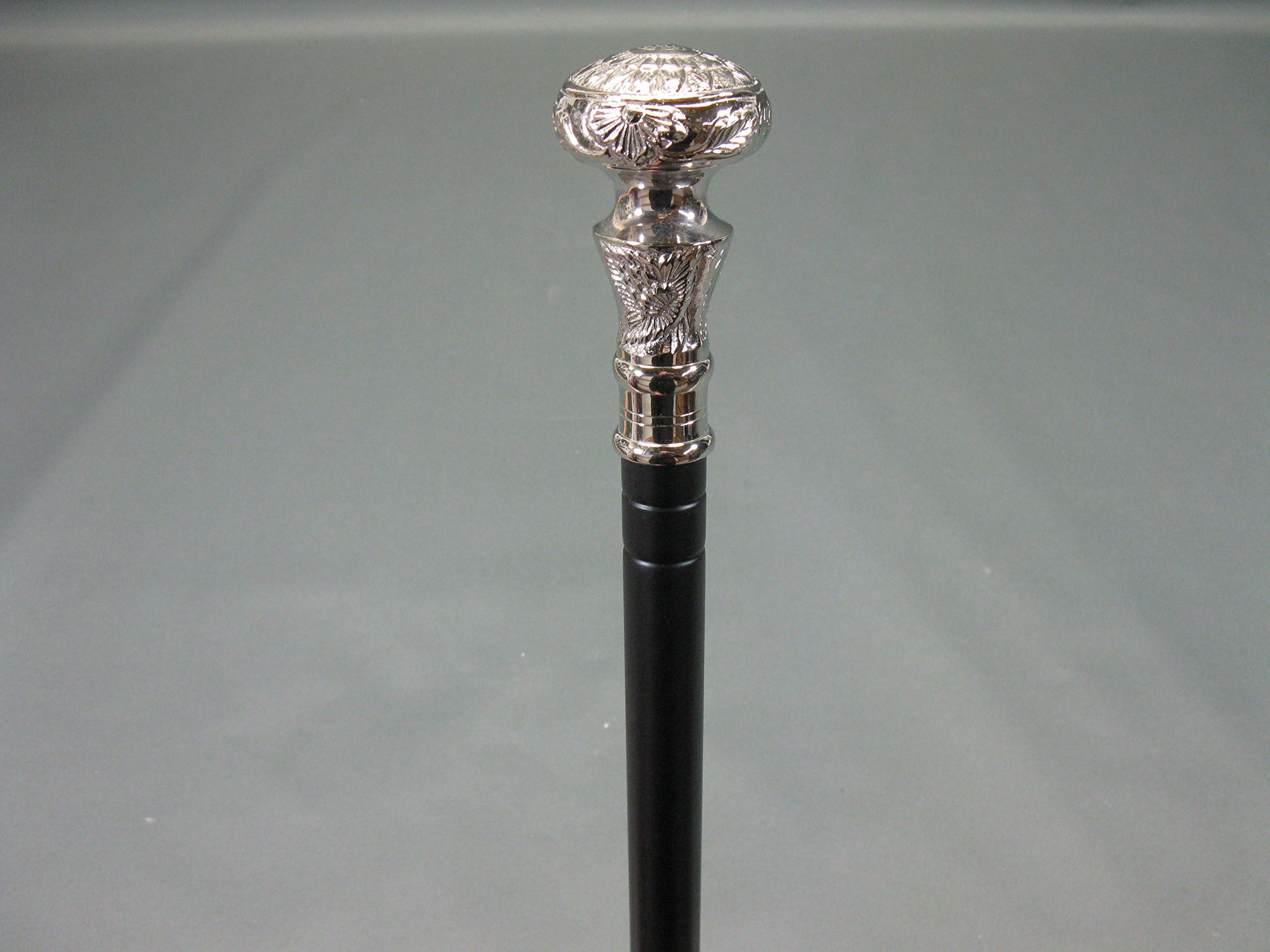 Walking Stick Walking Stick Groom 96 cm Stainless Steel Black with Silver Handle