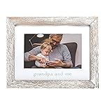 Pearhead Grandpa and Me Rustic Picture Frame, Gender Neutral Nursery Decor, Farmhouse Style Wall or Tabletop Display, Gift for New Dad or Grandfather, 4x6 Photo Insert, Distressed Wood
