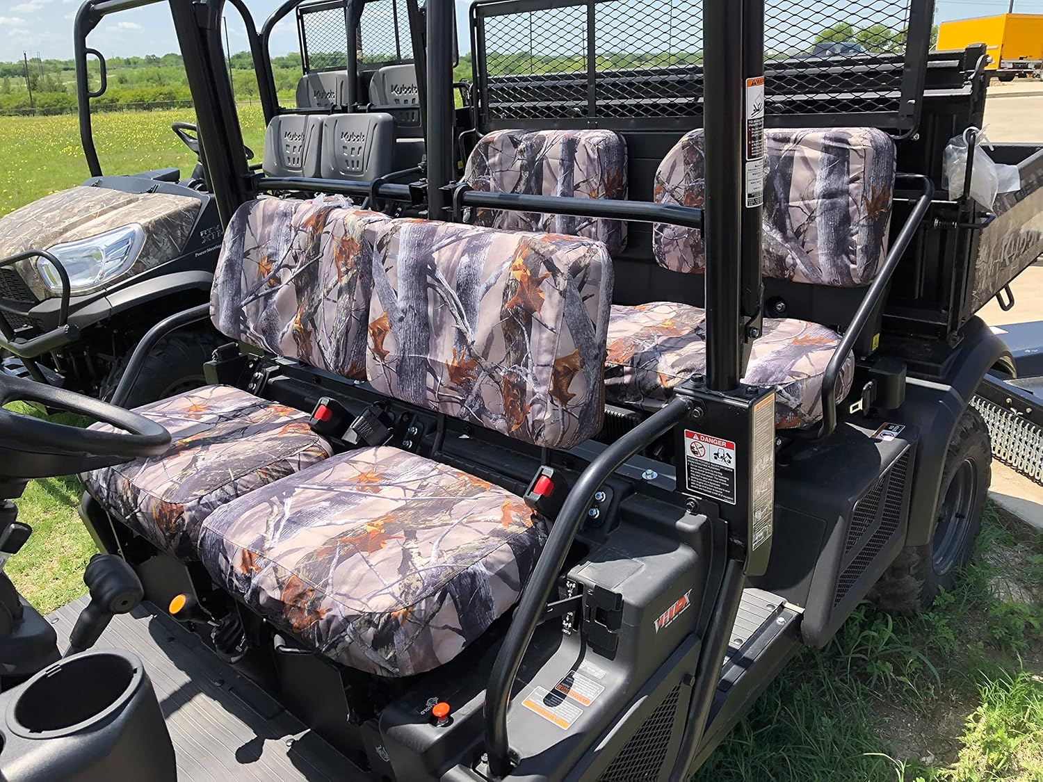 Durafit Seat Covers, for 2015 and Newer Kubota RTV X1140, Seat Covers for Rear Seats ONLY ...Made in XD3 Camo Waterproof Endura Split Solid Bottom Bench Seat