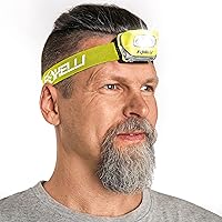 Vista 10 de Foxelli Linterna de Cabeza LED para Adultos y Niños, para Correr, Acampar, Hacer Senderismo, Faro de Cabeza con Luz Blanca y Roja, Diadema Cómoda