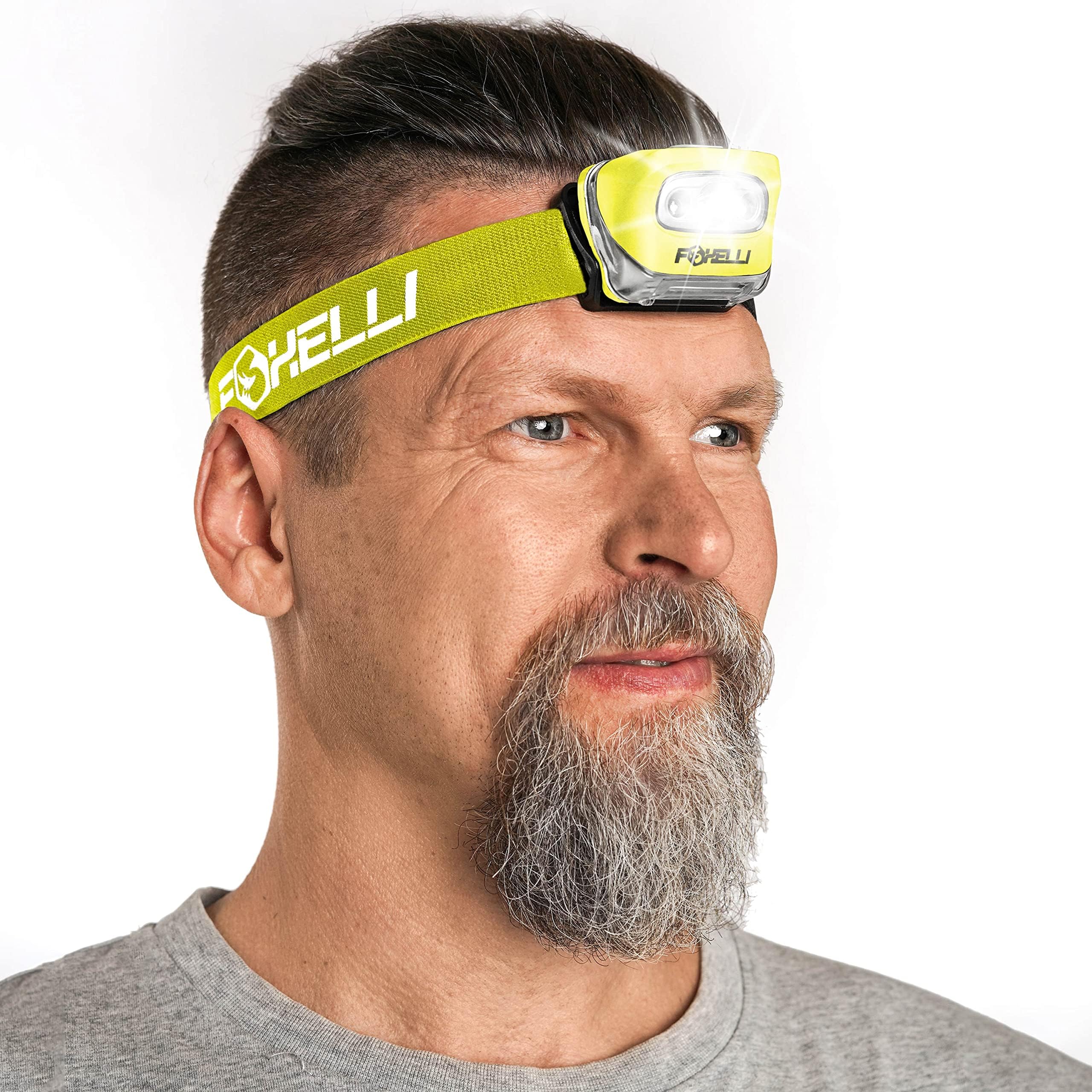 Foxelli Headlamp Flashlight - 165 Lumen, 3 x AAA Batteries Operated (Included), Bright White Cree Led & Red Light, Perfect for Runners, Lightweight, Waterproof, Adjustable Headband