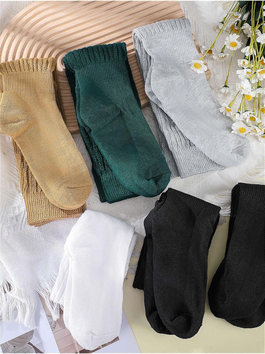 Bencailor 6 Pairs Women Slouch Socks Winter Cotton Scrunch Sock Knee High Stacked Boot Socks for Women Men 80s 90s - Image 6