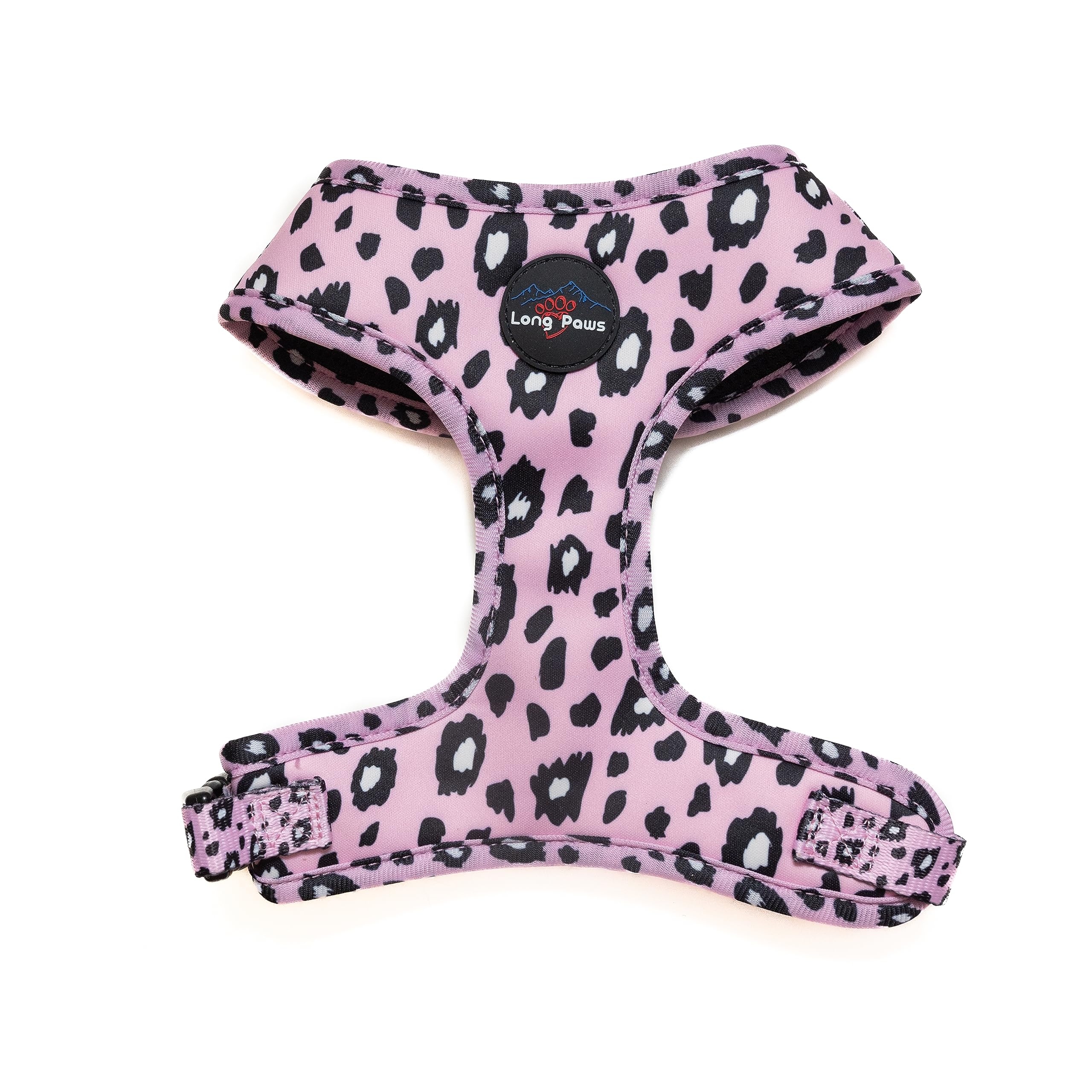 Long Paws Padded Dog Harness (Pink_Leopard, Small)