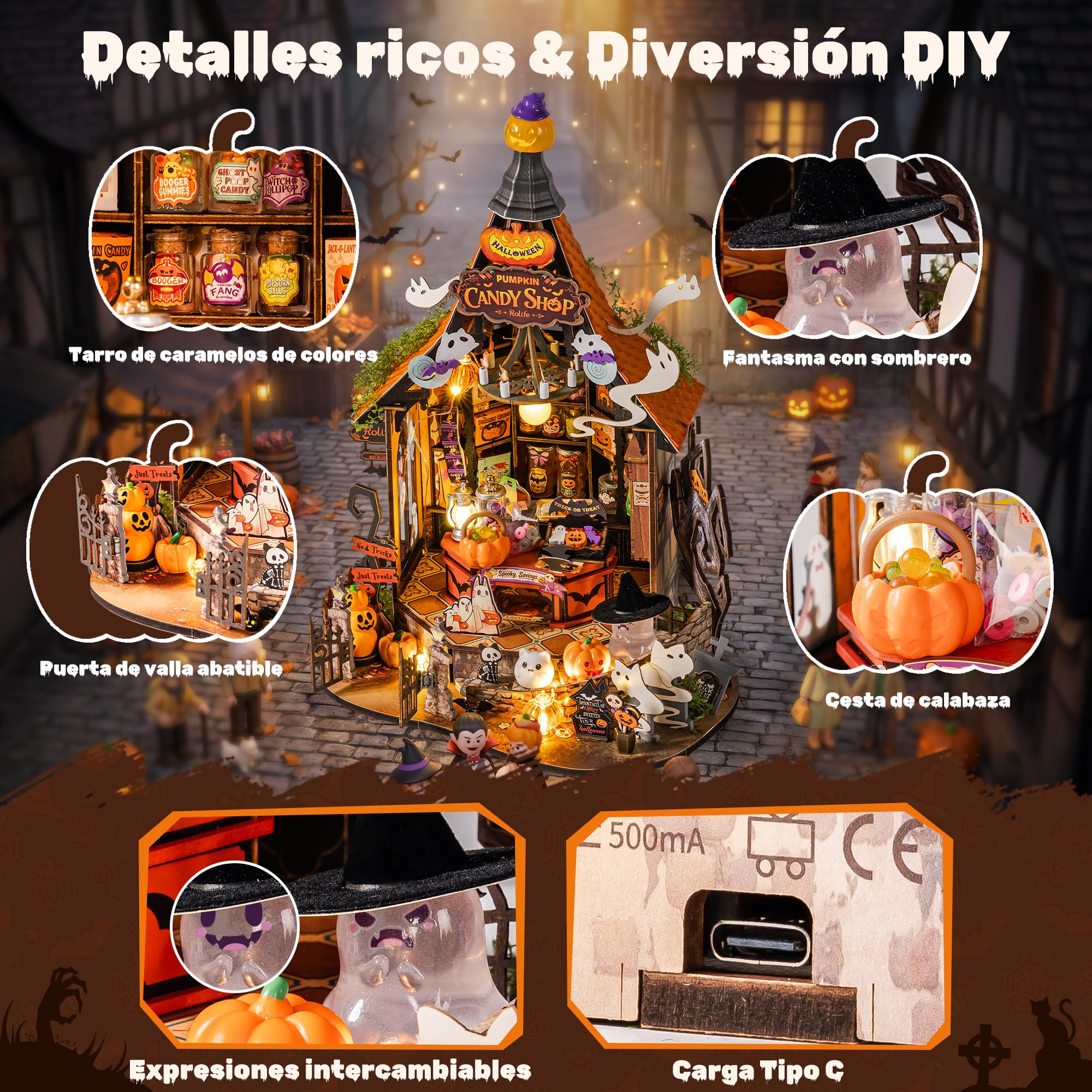 Rolife DIY Miniatura Casa de Muñecas Haunted Candy House 364 Pzs Madera
