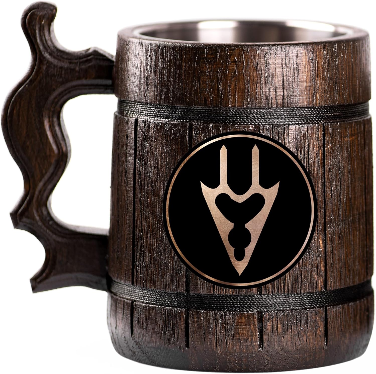 FF Dragoon Beer Mug, FF XIV Jobs Wooden Stein, Personalized Engraved Beer Mug, Gift for Gamer, Groomsmen Gift
