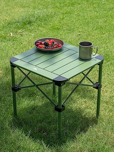 Miniatura 41 de iClimb Alu ligero y estable. Mesa cuadrada plegable enrollable con bolsa de transporte para camping, picnic, patio trasero, barbacoa, campamento
