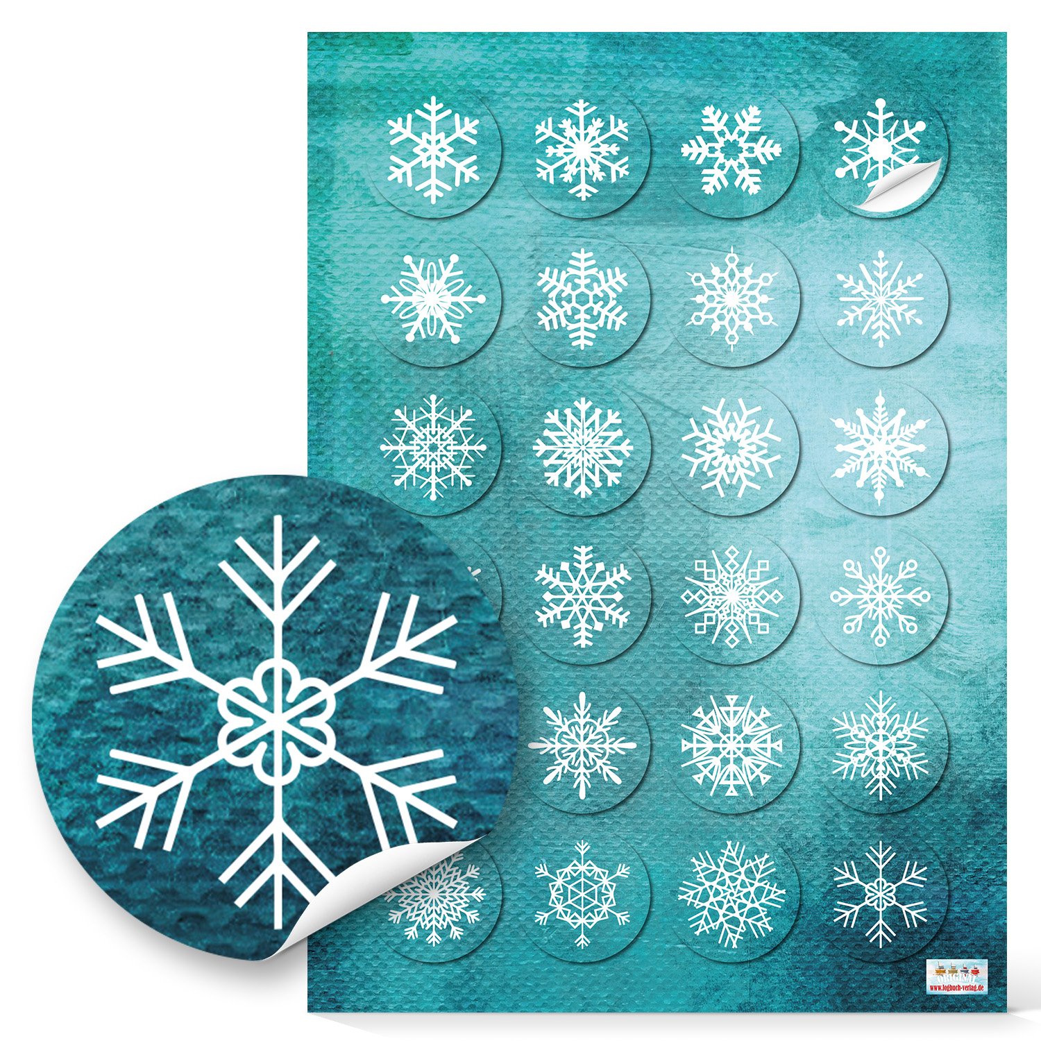 Kerst raamstickers - Kerstmis sneeuwvlok stickers, 500 stuks ronde