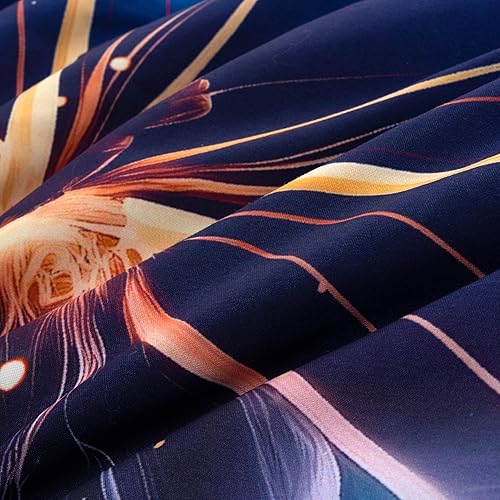 Miniatura 7 de Btargot Juego de edredón de 3 piezas con patrón de mariposa para niñas con 2 fundas de almohada, línea degradada, juego de ropa de cama con