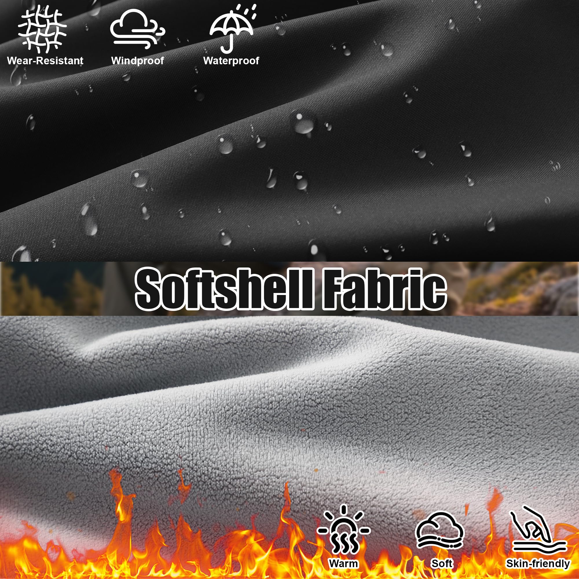 Pantaloni Trekking Softshell Ragazzo Ragazze, Termico Impermeabile Antivento Pantalone da Montagna, Foderato in Pile Pantaloni Outdoor Autunno Inverno per Ragazzi Bambino 6-14 Anni