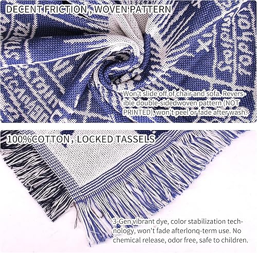 Miniatura 6 de Astrology Throw BlanketBohemian Hippie Woven Witchy Zodiac Celestial Constellation Balnket for Home Decor, Double Side CoverChair Sofa Couch(Blue,