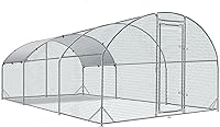 Betterhood Large Walk-in Metal Chicken Run Coop 9x19x6.5ft - Heavy Duty Galvanized with UV Waterproof Cover for Chickens Ducks Rabbits