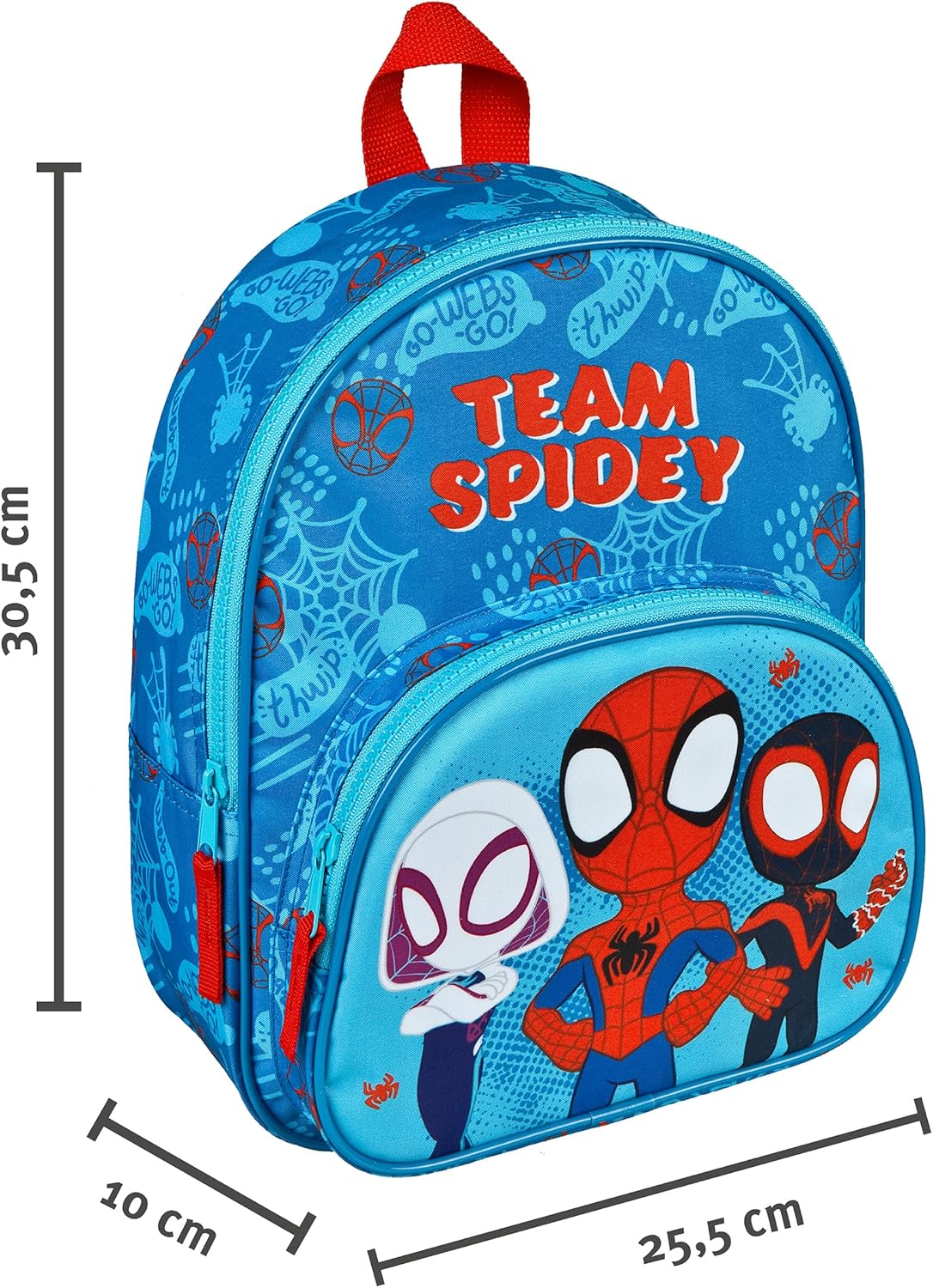 Undercover - Spidey Children's Backpack - with Front Pocket - for Nursery, Leisure and Travel - Durable and Practical - for Children from 4 Years, blue, Einheitsgröße, blue, Einheitsgröße, Blue,