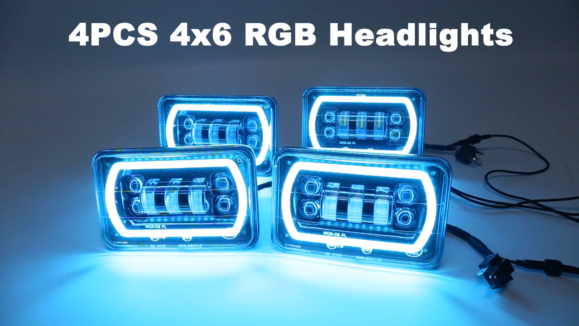 ZJUSDO 4x6 Led Headlights with White RGB Halo Music Mode Seal Beam ZJUSDO 4x6 Led Headlights with White RGB Halo Music Mode Seal Beam