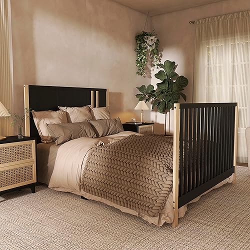 Miniatura 7 de Dream On Me Soho - Cuna convertible en negro mate vintage, certificado JPMA y Greenguard Gold, fabricada con madera de pino sostenible de Nueva