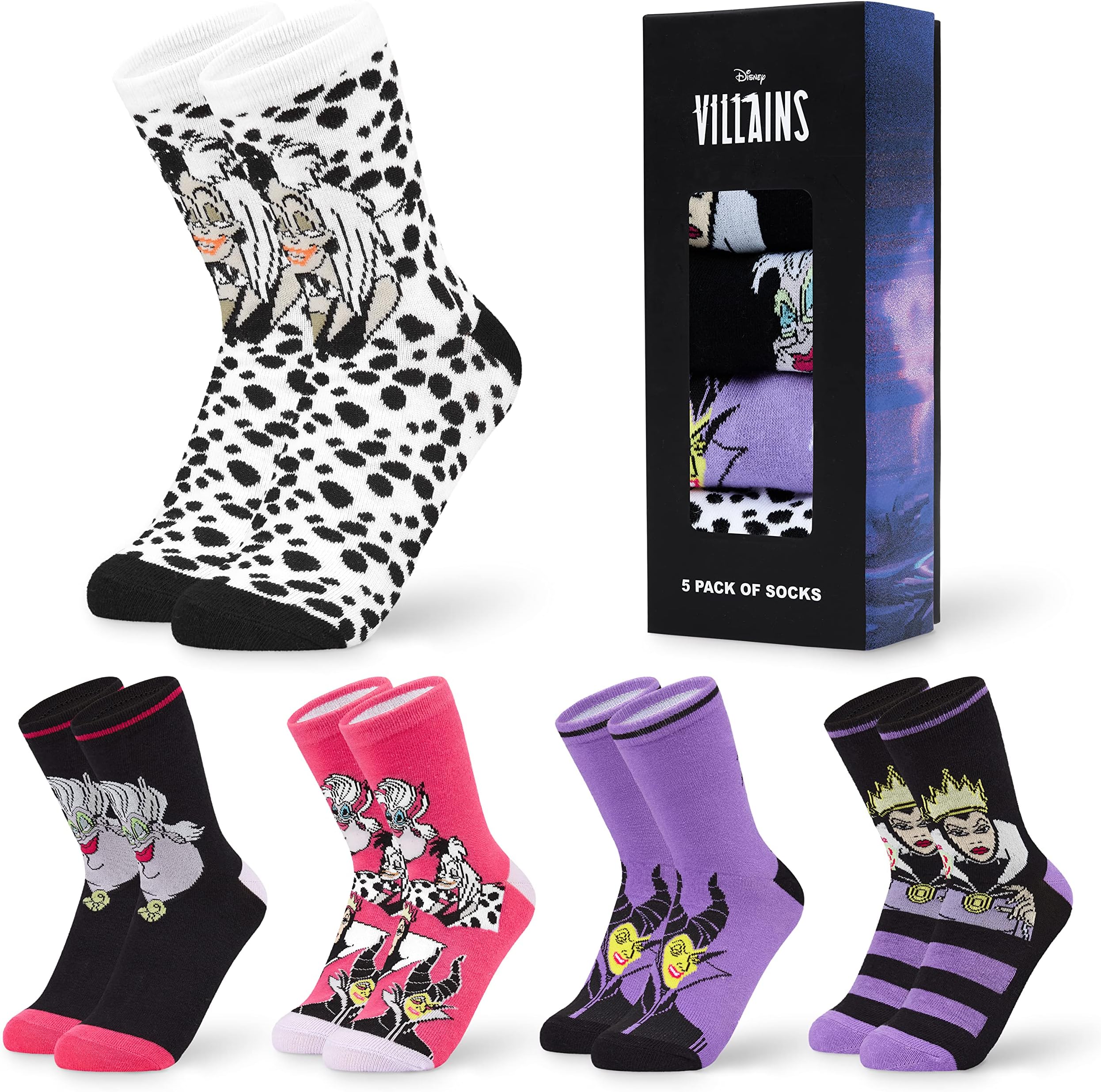 Stitch Womens Calf Length Socks for Women Teenagers Soft Stretchy Socks Pack of 5 - Gifts for Women