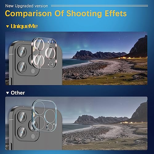 Miniatura 241 de UniqueMe [Paquete de 3 protectores de lente de cámara compatibles con iPhone 14 Pro Max/iPhone 14 Pro, vidrio templado, [compatible con fundas]