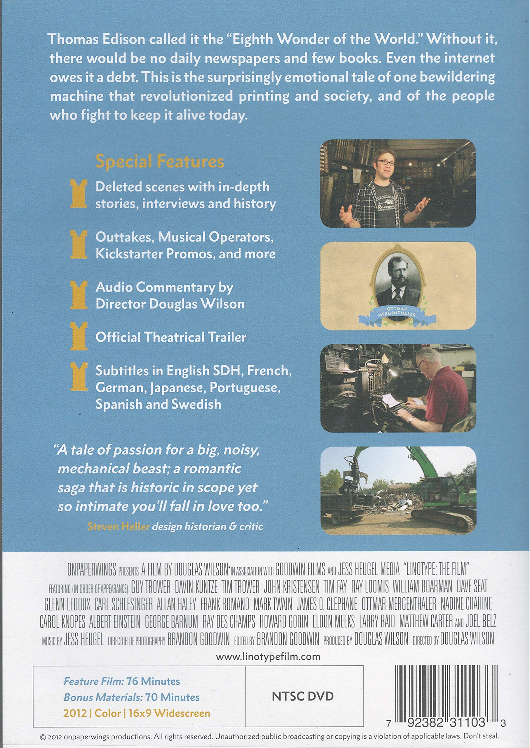 Linotype, the Film (In Search of the Eighth Wonder of the World)
