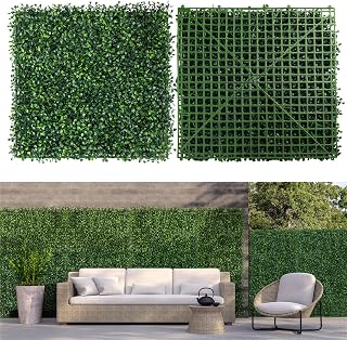 12PCS Grass Wall Panels 10"x10" Artificial Grass Wall Panels Greenery Backdrop Decor Boxwood Hedge Panels, Grass Wall Backdrop Panels for Party Wedding Indoor Backyard Christmas Decoration