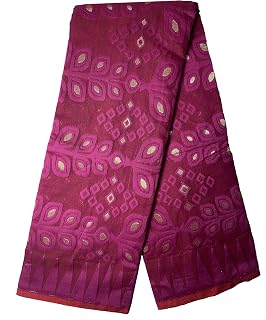 Women's Traditional Purple Full Body Heavy Work Soft Original Tangail Minakari Jamdani Saree