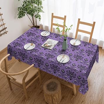 Haunted The Mansion Square Tablecloth 54x72in - Water Resistant, Spill-Proof & Washable Polyester Table Cover - Versatile Decorative Fabric Ideal for Dining, Parties, Buffets & Camping