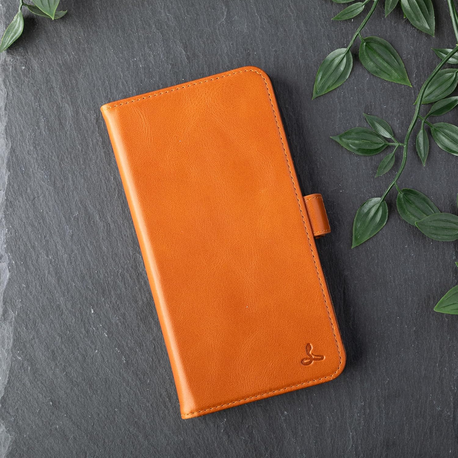 Snakehive Leather Wallet for Samsung Galaxy A36 - Real Leather Wallet Phone Case with Viewing Stand and Card Holder - Side Clasp Flip Folio Cover with Card Slots (Smooth Tan)