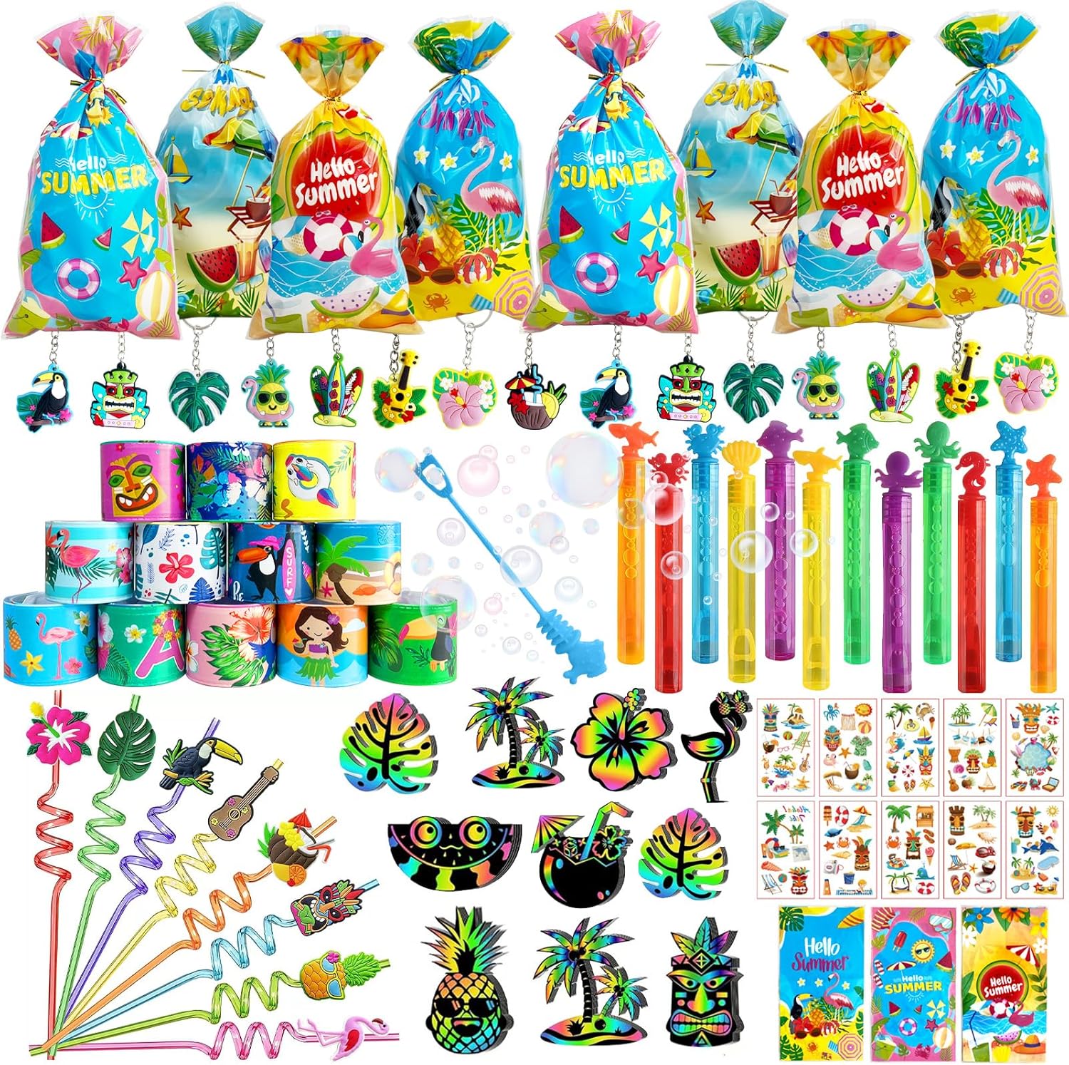 ANPHILE 12 Pack Hawaiian Luau Party Favors, Tropical Luau Party Favors Pinata Filler Goody Bag Stuffer for Summer Pool Beach Party