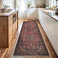 Vista 52 de Bloom Rugs Alfombra de pasillo lavable antideslizante de 7 pies – Beige/Gris Camino tradicional para entrada, pasillo, baño y cocina