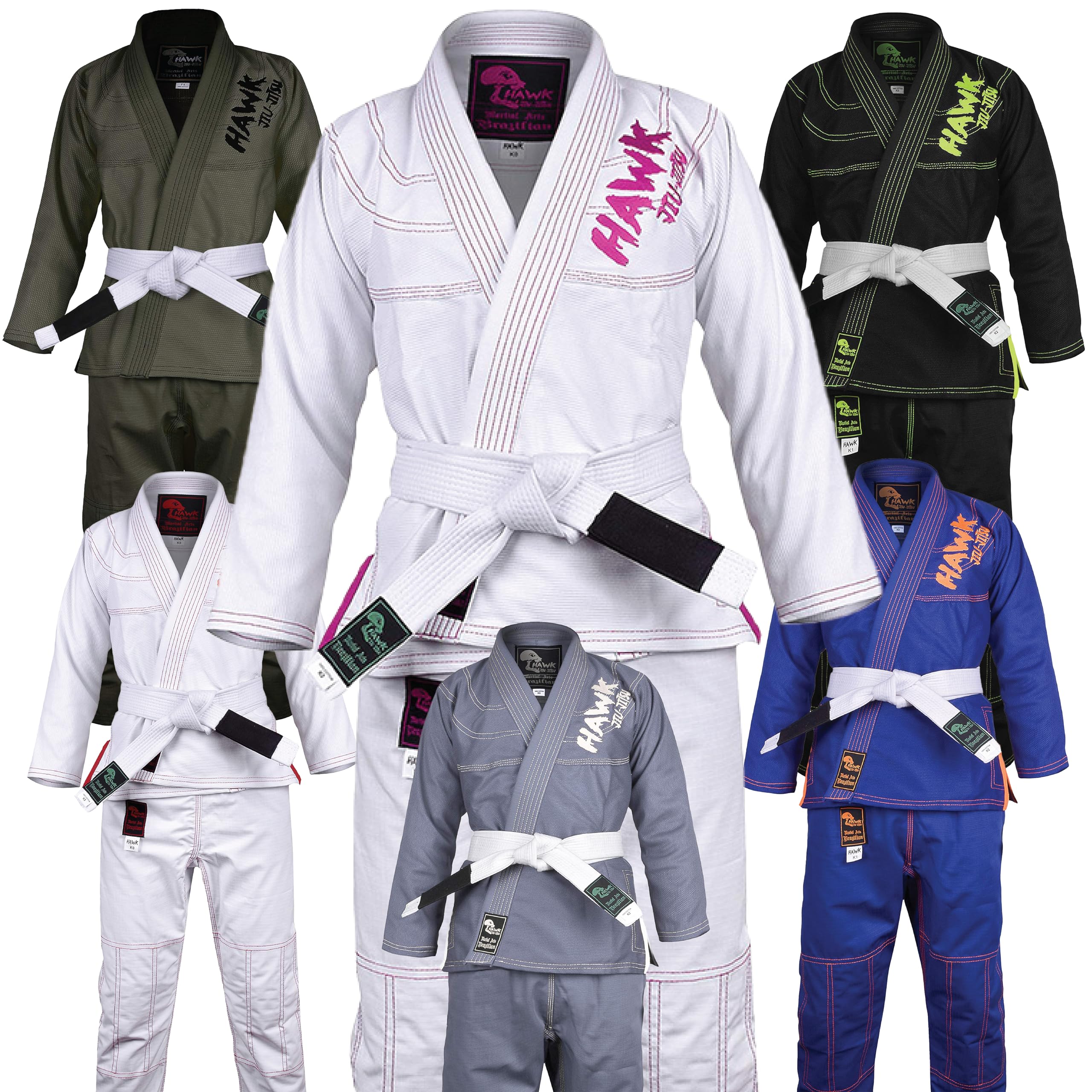Brazilian Jiu Jitsu, Kids Jiu Jitsu Gi Children BJJ Gi Grappling Kimonos Lightweight White Belt